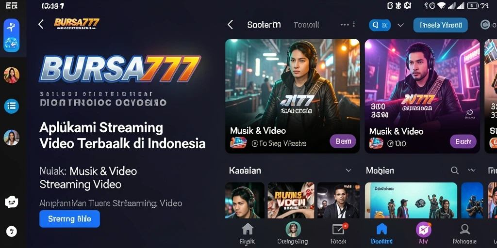 Antarmuka BURSA777 menampilkan berbagai pilihan Streaming Video yang menarik.