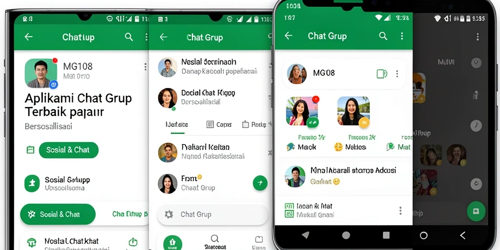 Antarmuka MG108 yang intuitif untuk Chat Grup.