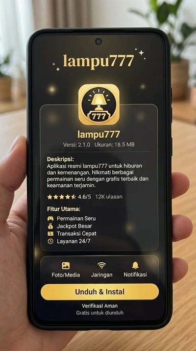 Tampilan halaman APK lampu777