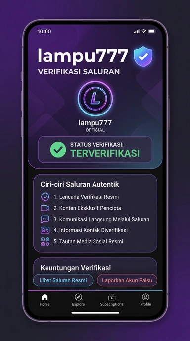 Tampilan kanal resmi lampu777